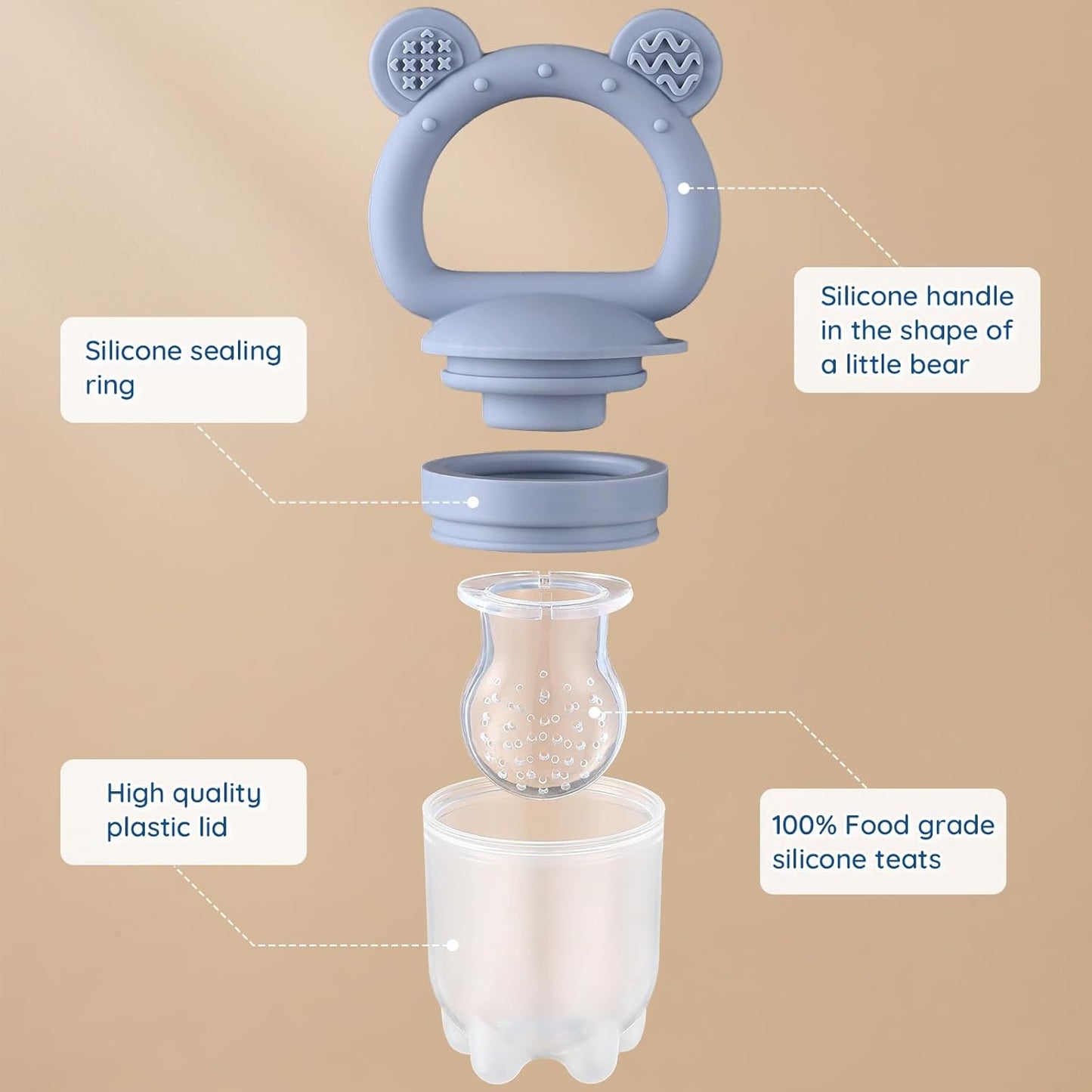 TinyBites 2-in-1 Baby Fruit Feeder & Teether Set maakt veilig snacken en tandenrijpen makkelijk