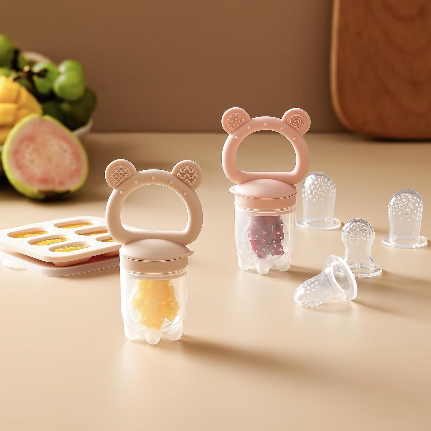 TinyBites 2-in-1 Baby Fruit Feeder & Teether Set maakt veilig snacken en tandenrijpen makkelijk