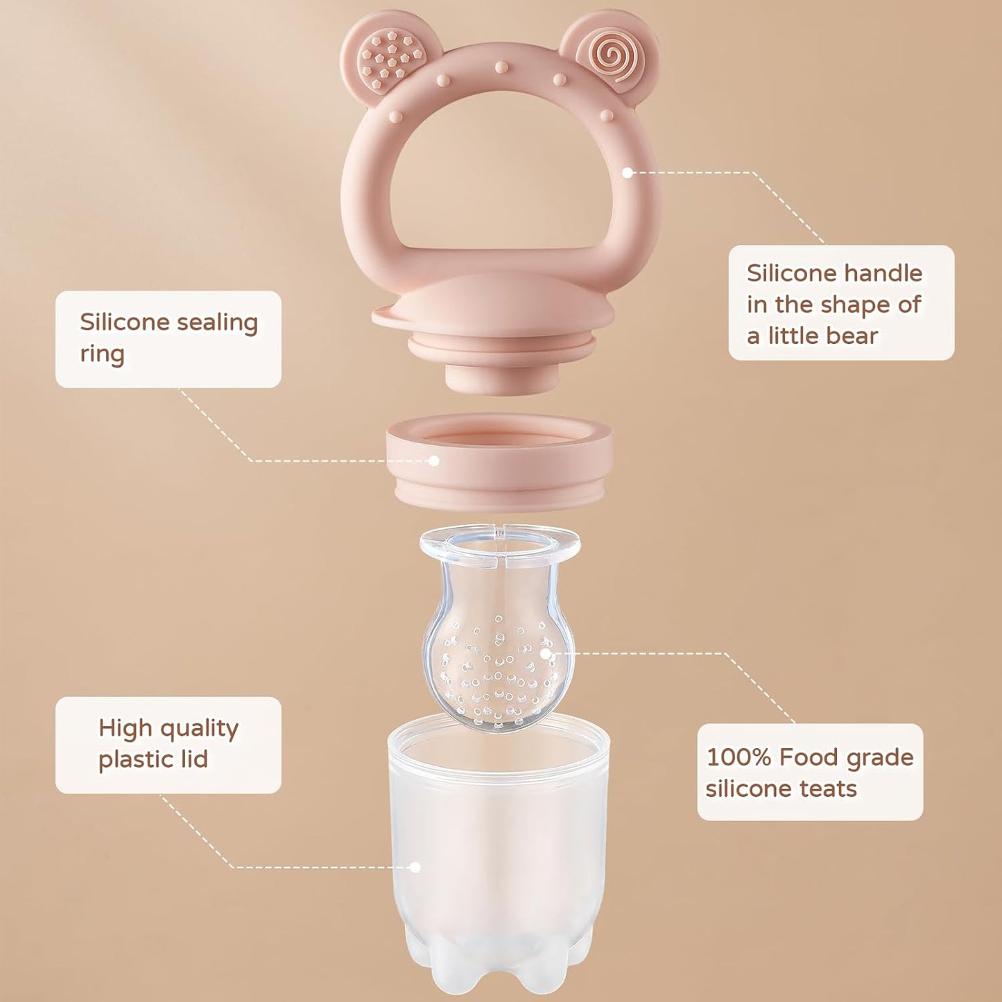 TinyBites 2-in-1 Baby Fruit Feeder & Teether Set maakt veilig snacken en tandenrijpen makkelijk