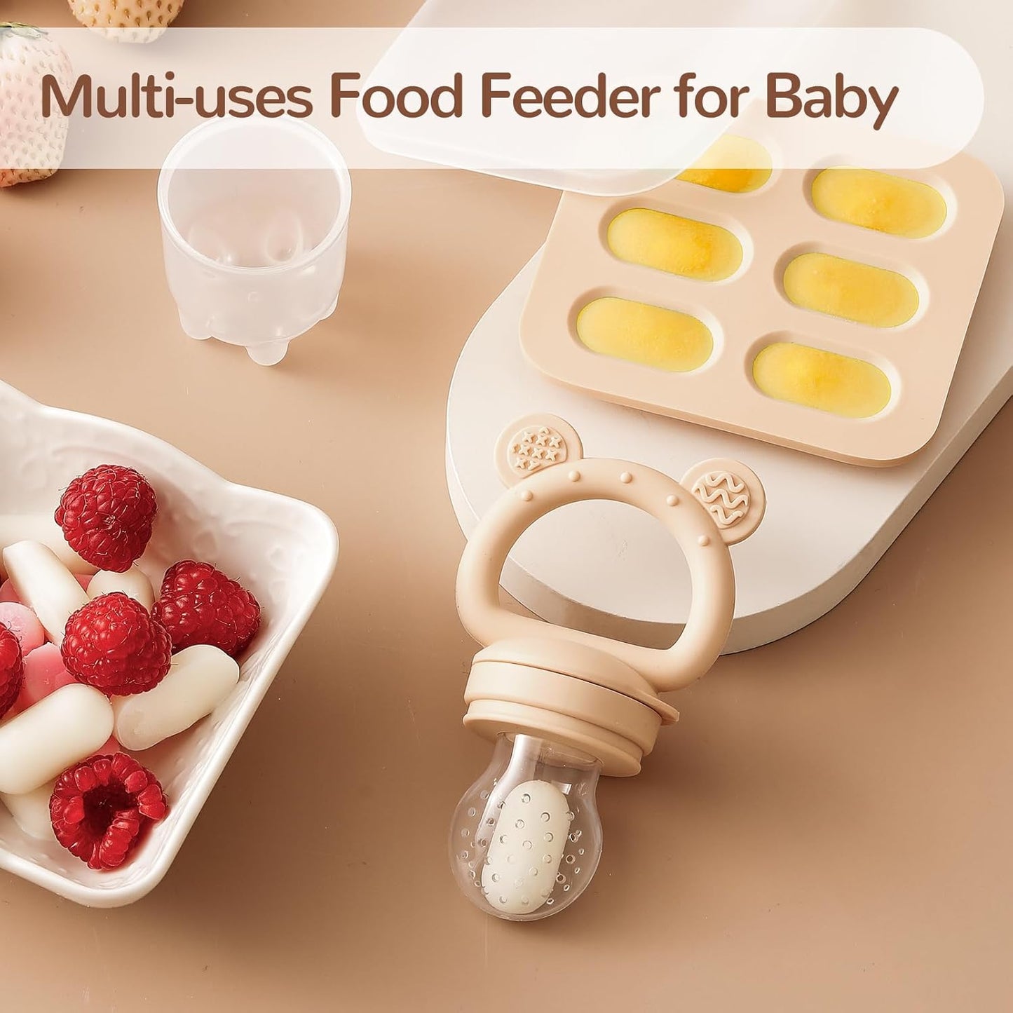 TinyBites 2-in-1 Baby Fruit Feeder & Teether Set maakt veilig snacken en tandenrijpen makkelijk