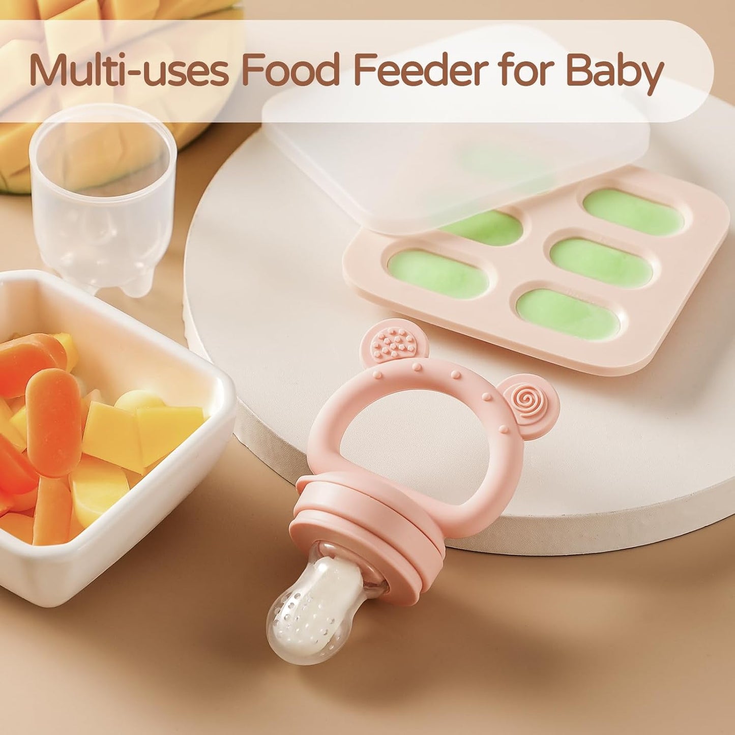 TinyBites 2-in-1 Baby Fruit Feeder & Teether Set maakt veilig snacken en tandenrijpen makkelijk