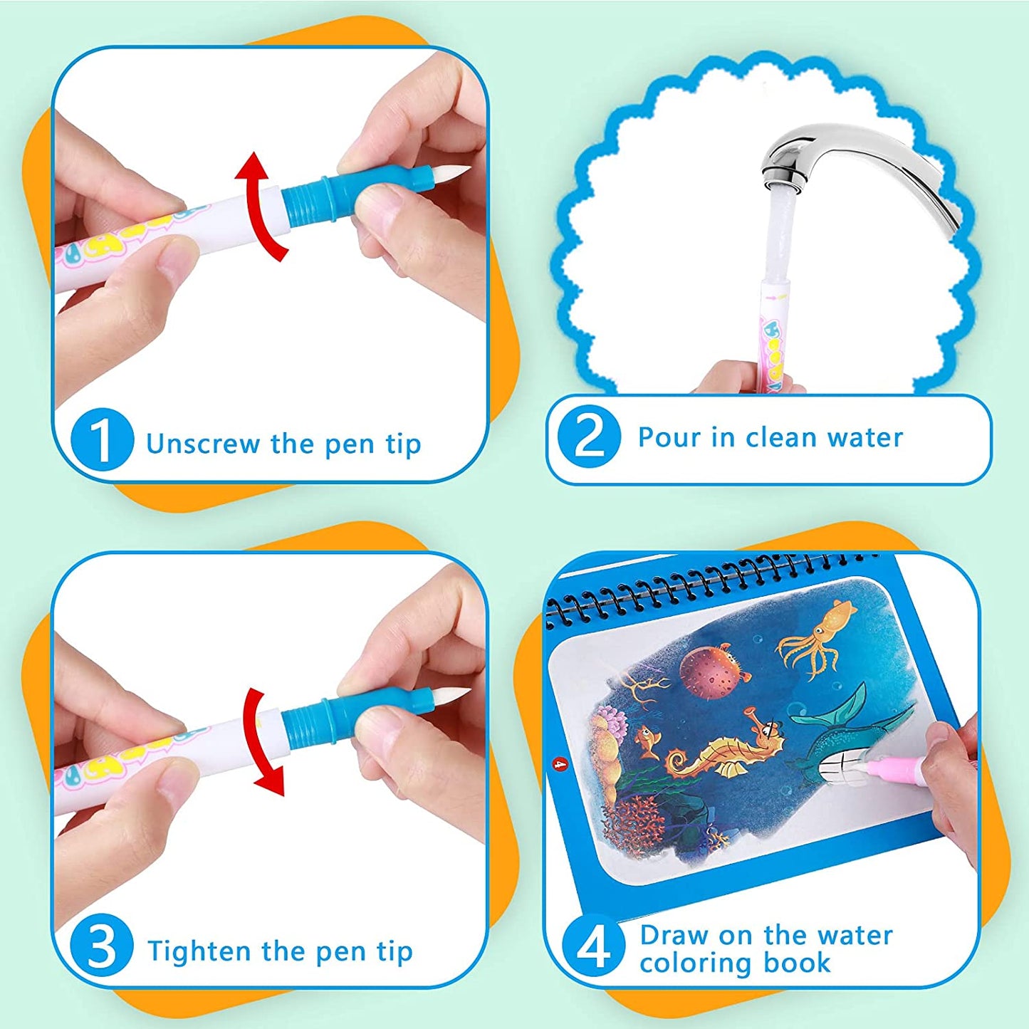 AquaWonder magisch water kleurboek laat je kind spelenderwijs kleuren ontdekken en creatief worden