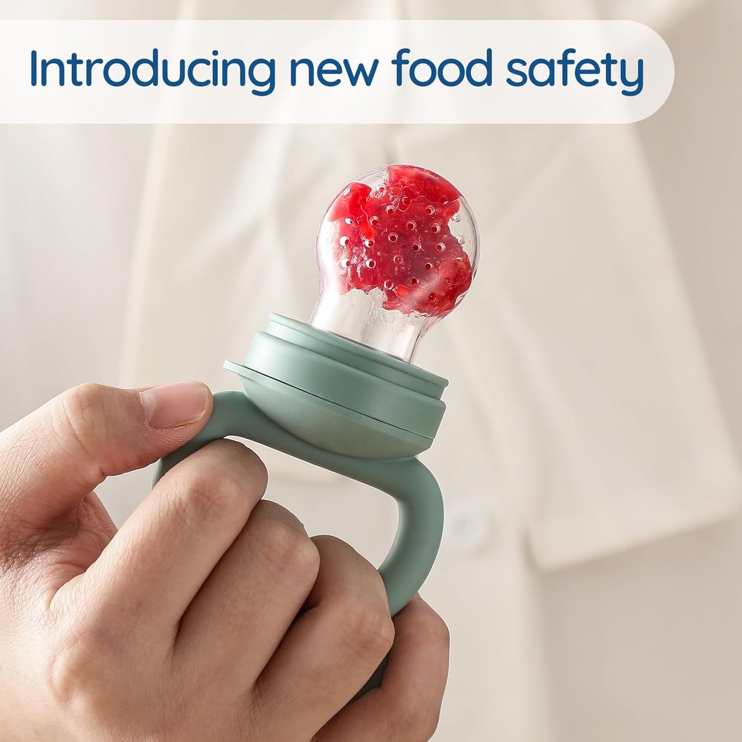 TinyBites 2-in-1 Baby Fruit Feeder & Teether Set maakt veilig snacken en tandenrijpen makkelijk