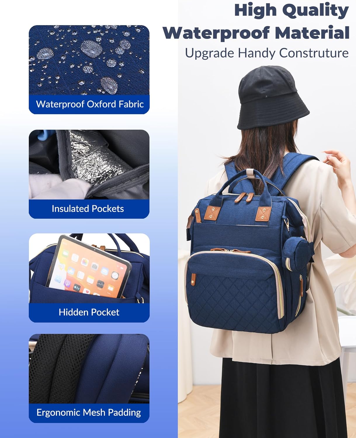 ComfyCarry (waterdichte) Luiertas met Verschoonstation en USB poort