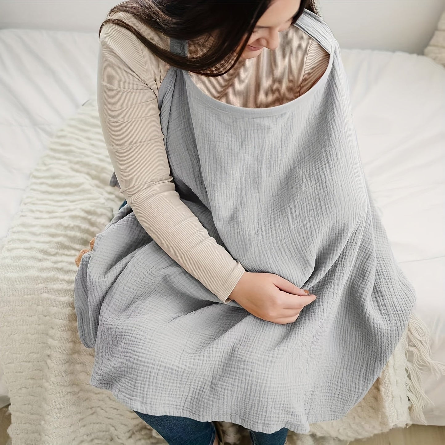 De ComfortNurse Borstvoedingssjaal maakt voeden comfortabel, ademend en gemakkelijk voor moeder en baby