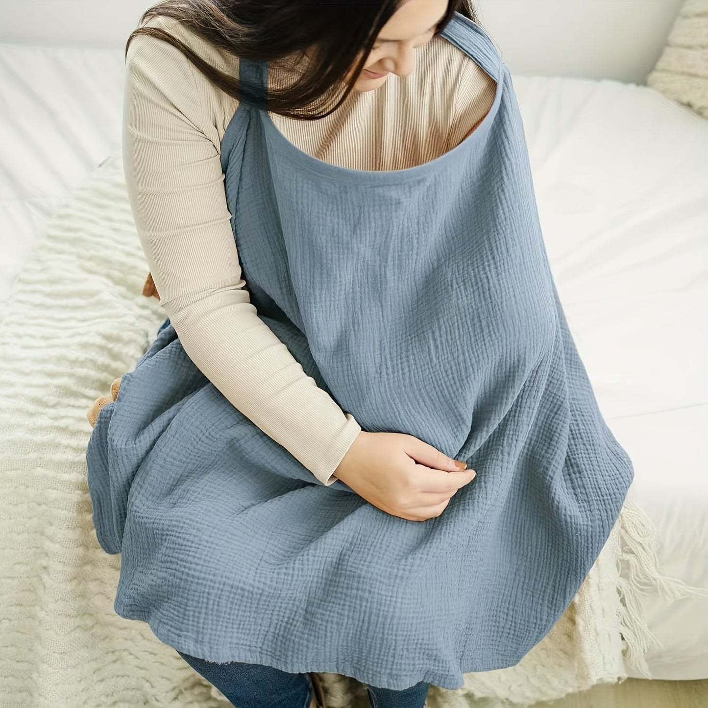 De ComfortNurse Borstvoedingssjaal maakt voeden comfortabel, ademend en gemakkelijk voor moeder en baby