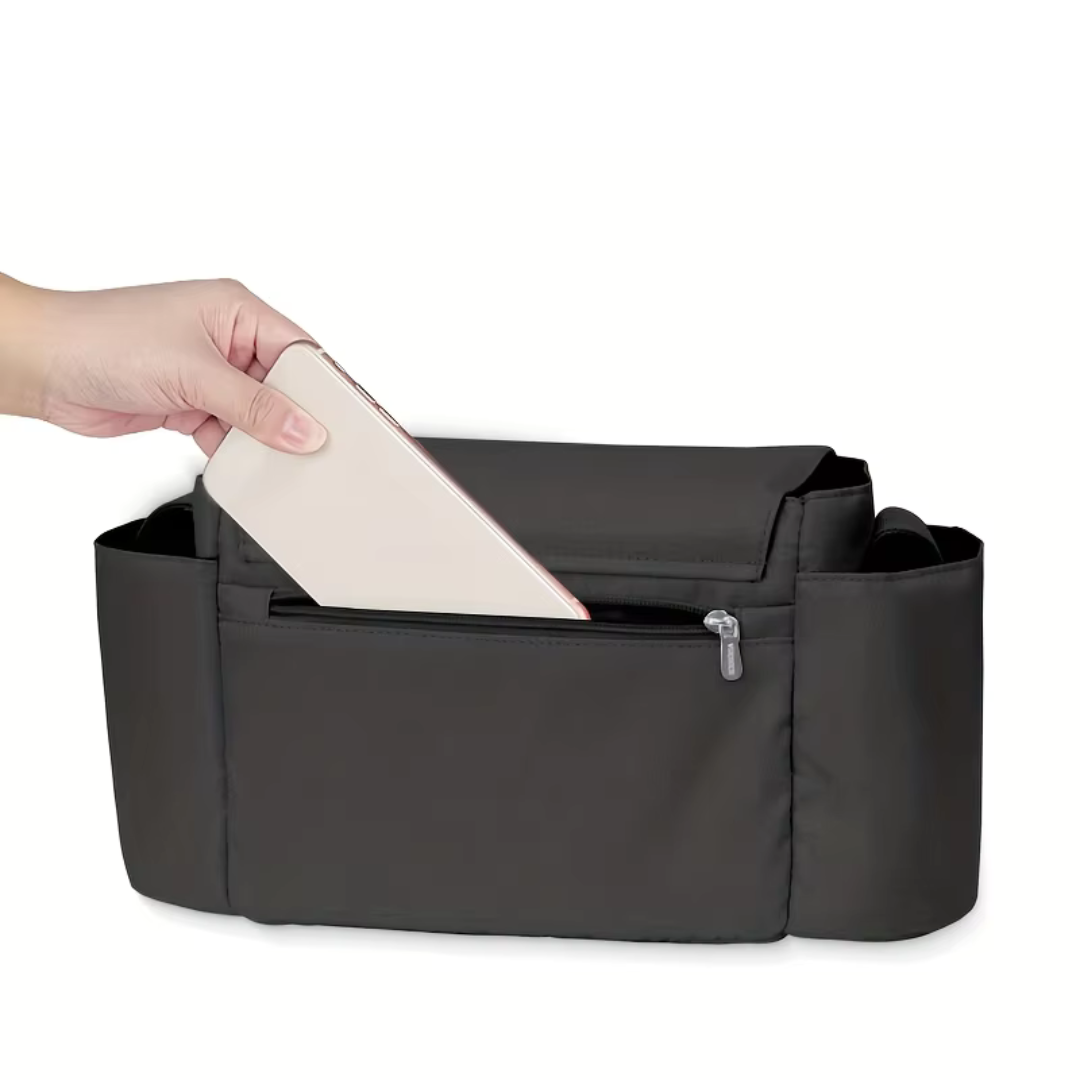 De StrollEase Kinderwagen Organizer houdt al je babyspullen overzichtelijk en binnen handbereik
