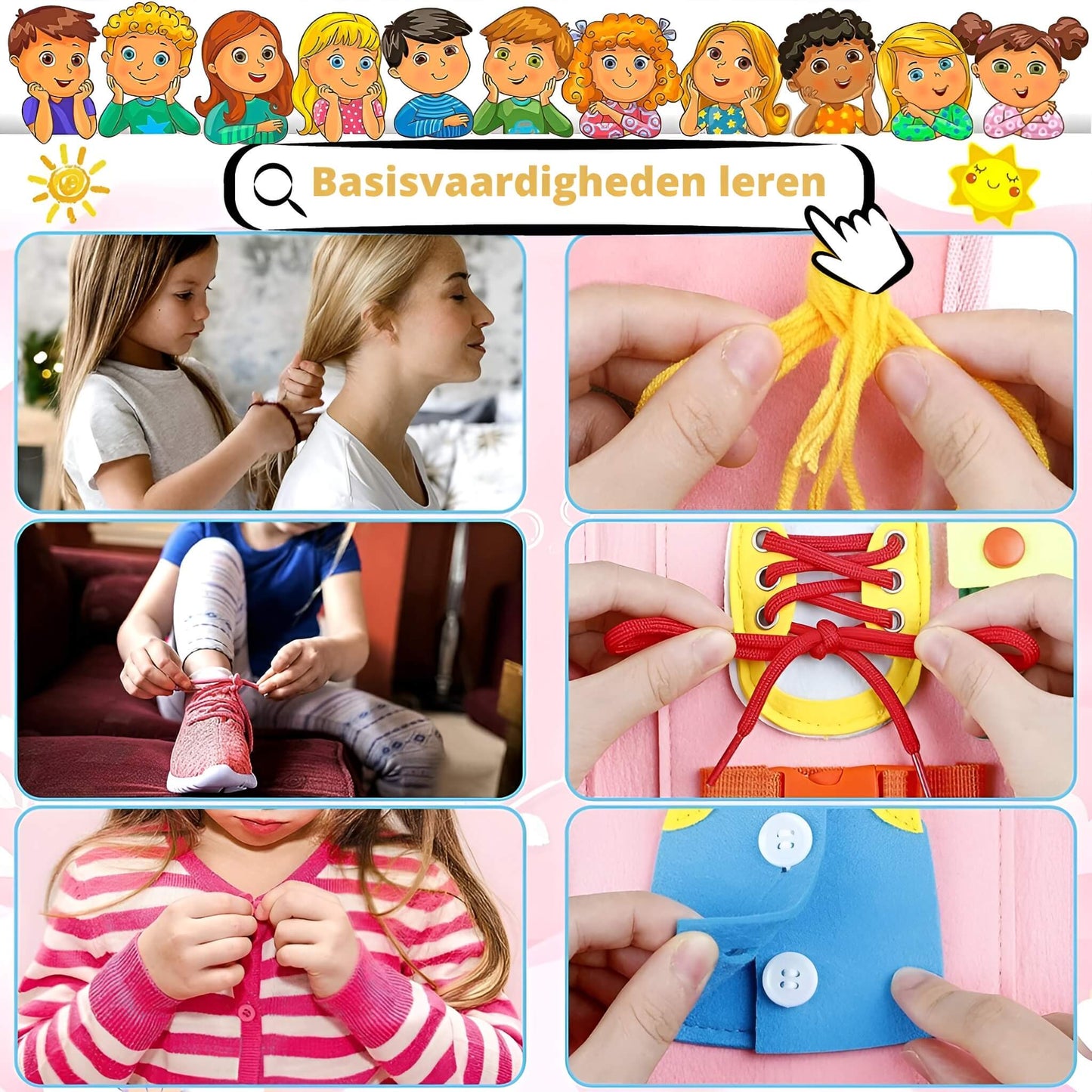 Laat je kind ontdekken en oefenen met het Travel & Learn Montessori Busy Board