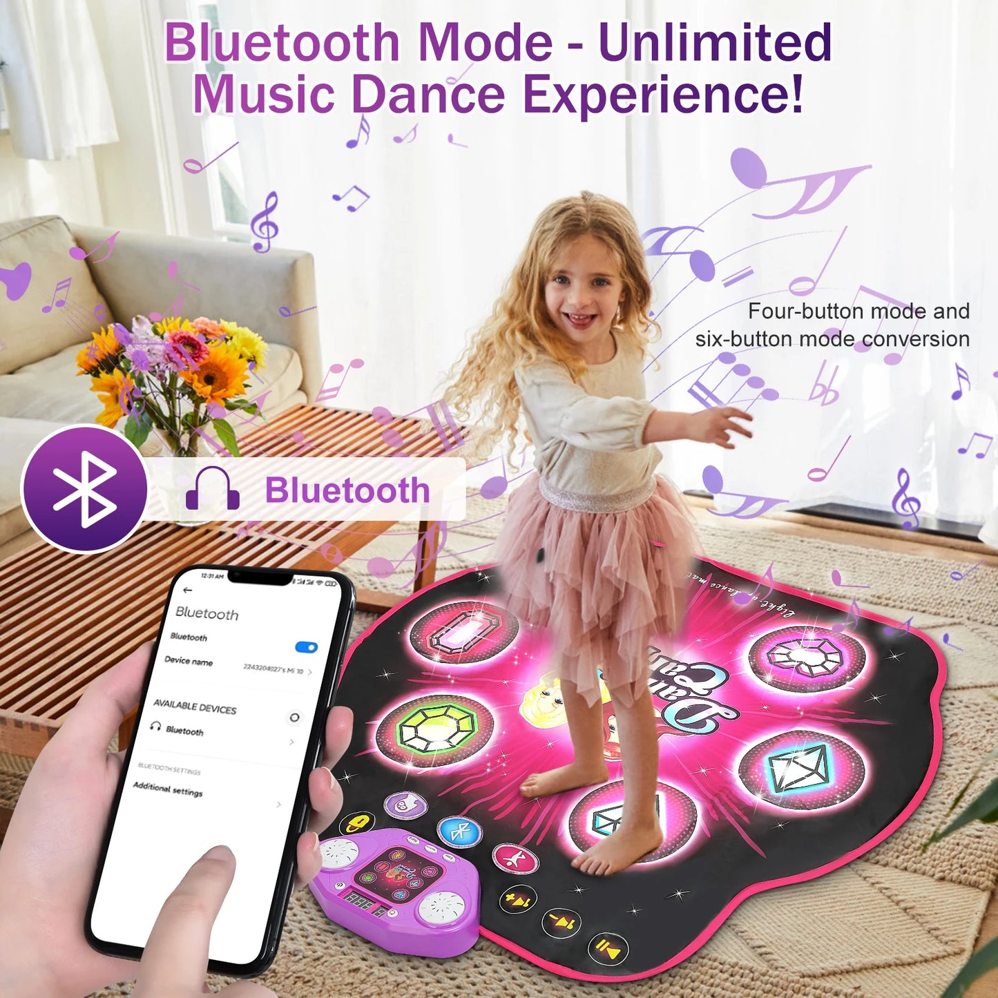Laat je kind dansen, bewegen en plezier beleven met de DanceStar Galaxy Interactieve Light-Up Dansmat