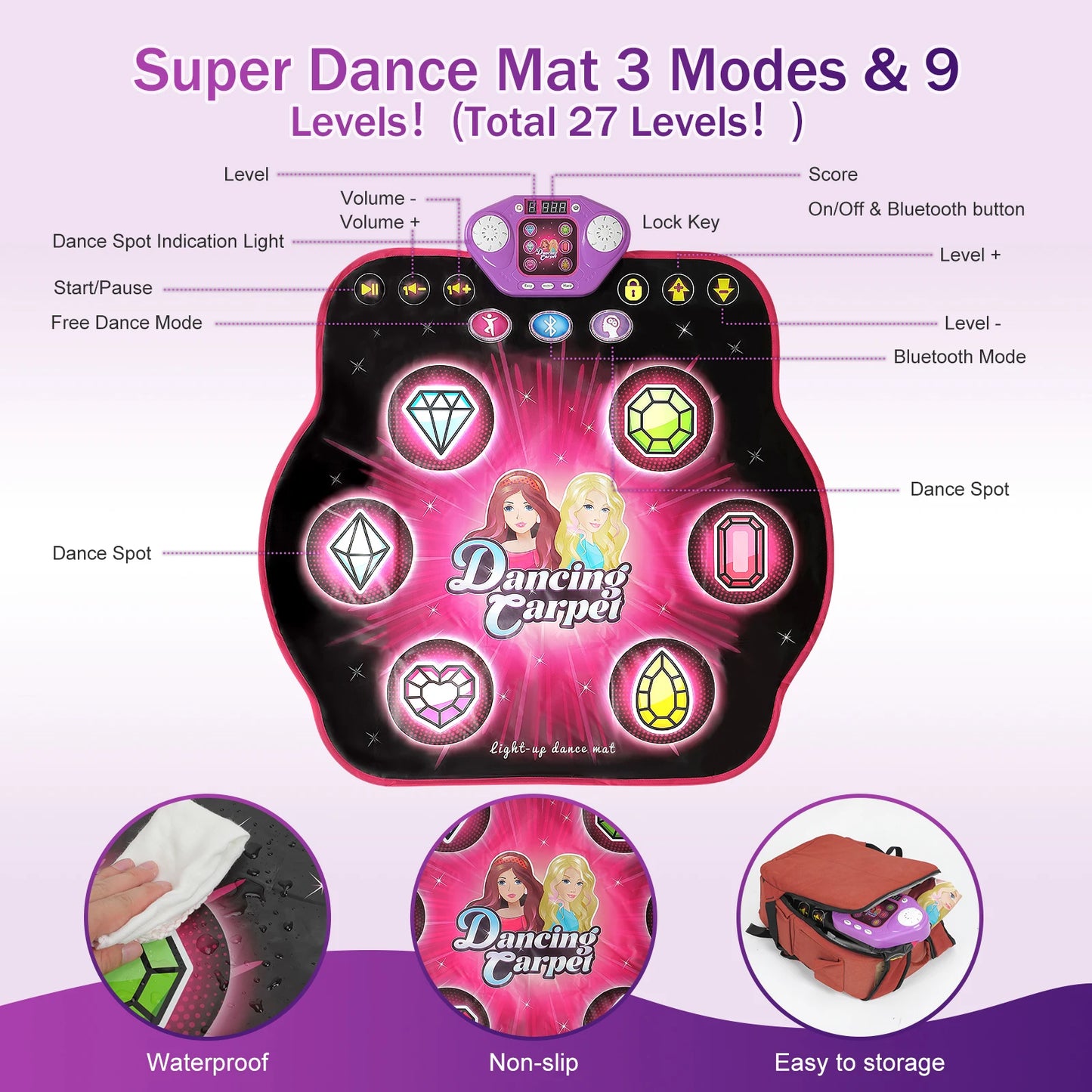 Laat je kind dansen, bewegen en plezier beleven met de DanceStar Galaxy Interactieve Light-Up Dansmat
