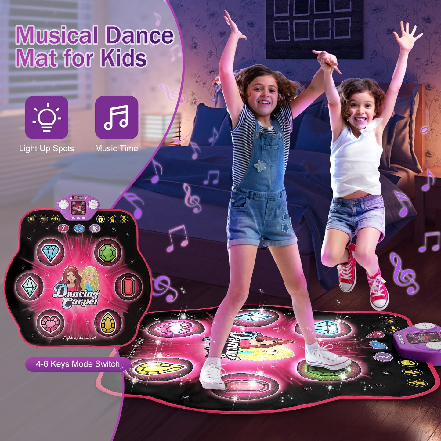 Laat je kind dansen, bewegen en plezier beleven met de DanceStar Galaxy Interactieve Light-Up Dansmat