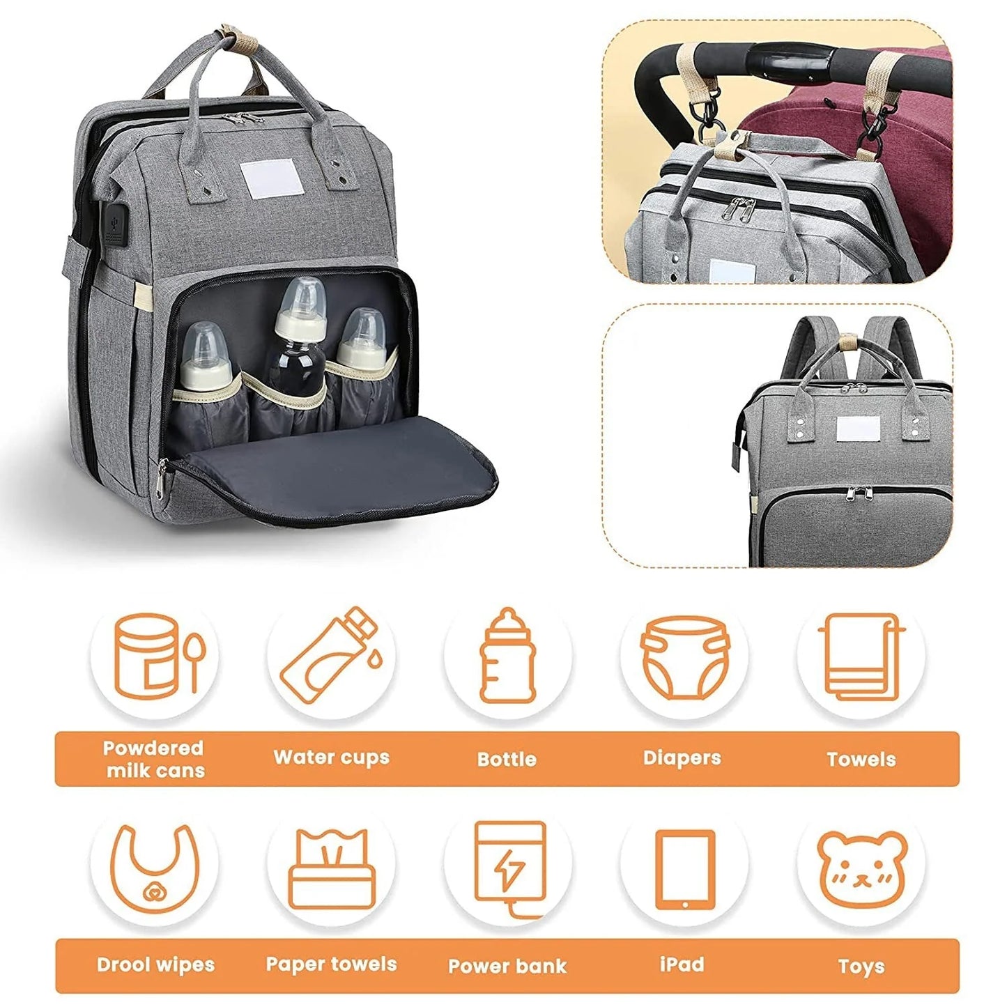 ComfyCarry (waterdichte) Luiertas met Verschoonstation en USB poort