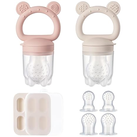 TinyBites 2-in-1 Baby Fruit Feeder & Teether Set maakt veilig snacken en tandenrijpen makkelijk