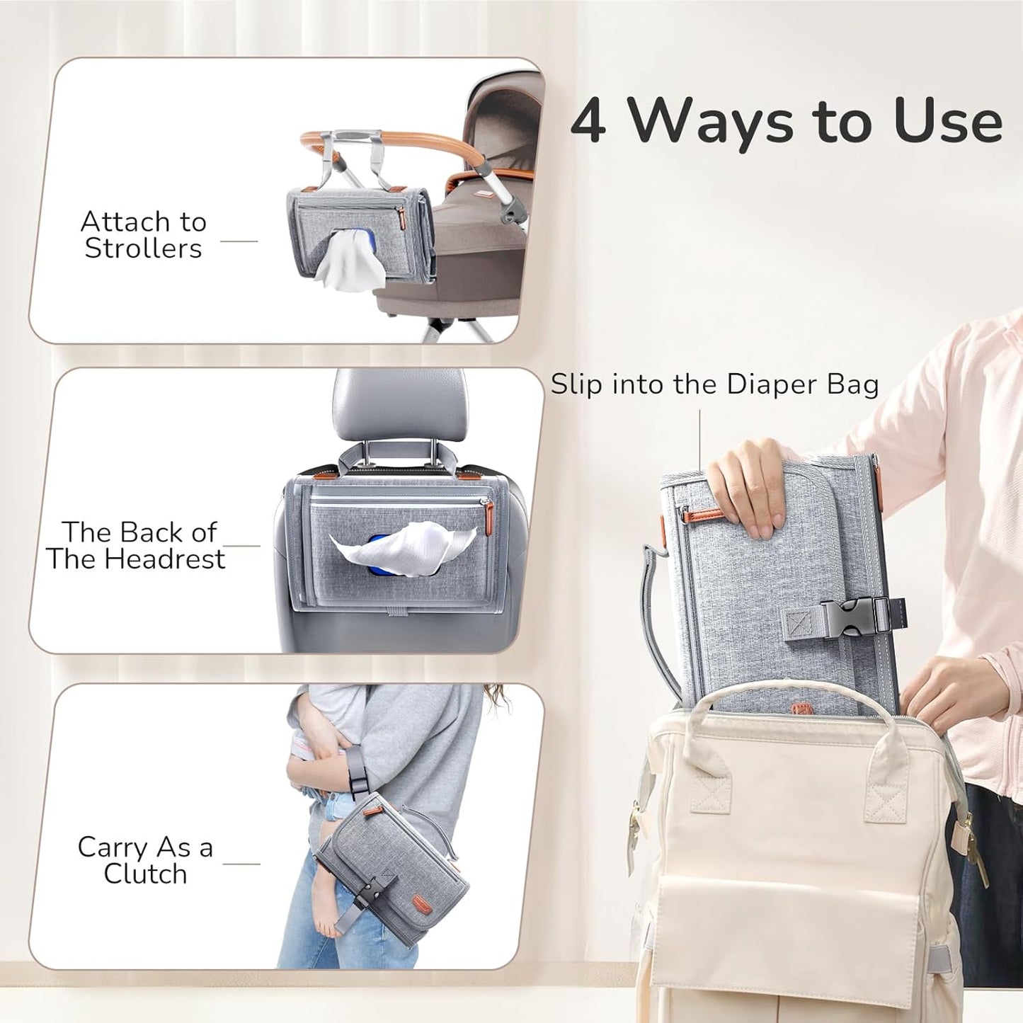 CozyClutch™ de luier verschoonmat voor onderweg