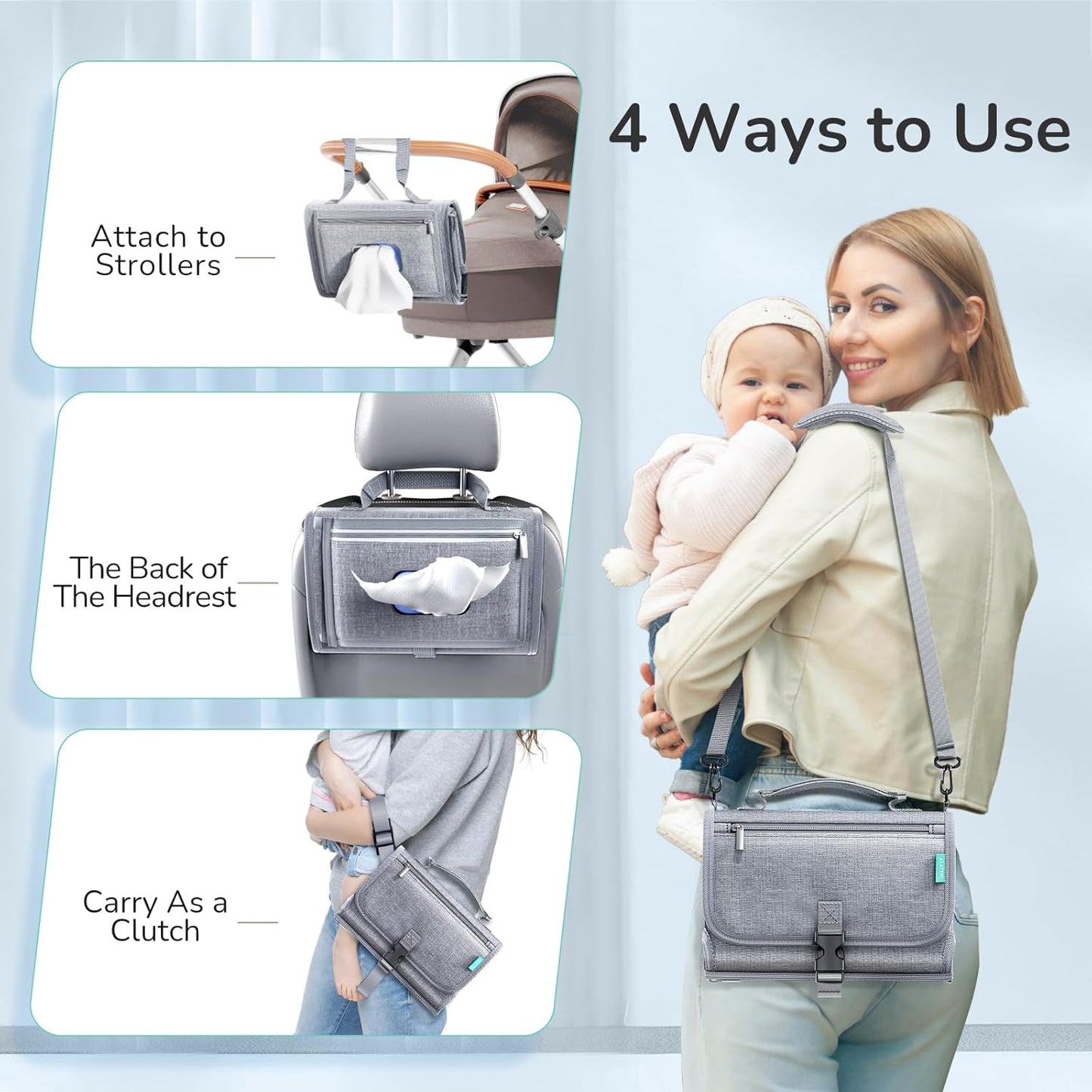 CozyClutch™ de luier verschoonmat voor onderweg