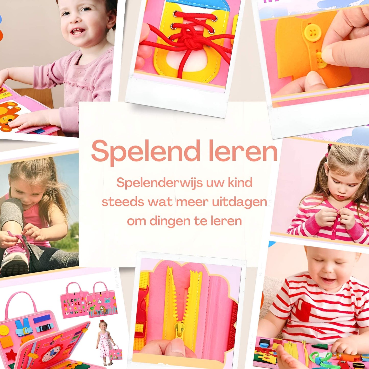 Laat je kind ontdekken en oefenen met het Travel & Learn Montessori Busy Board
