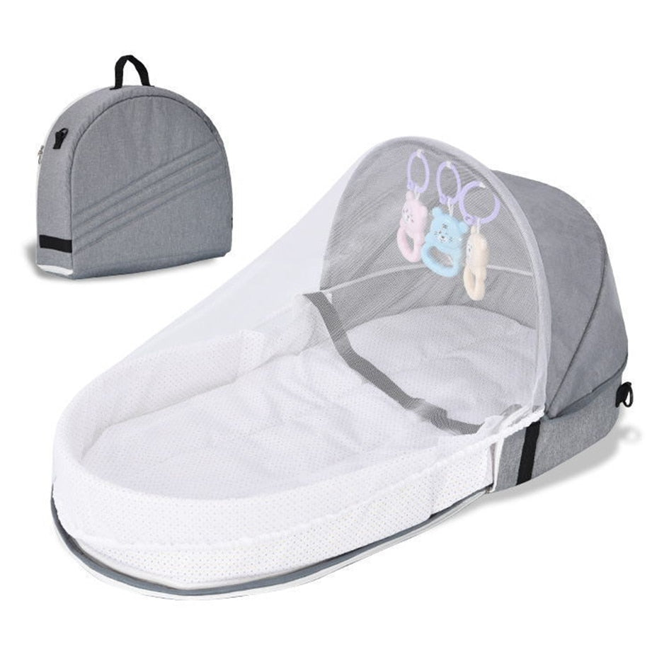 TravelNest Baby Reisbedje biedt een veilig en compact bedje voor je baby overal onderweg